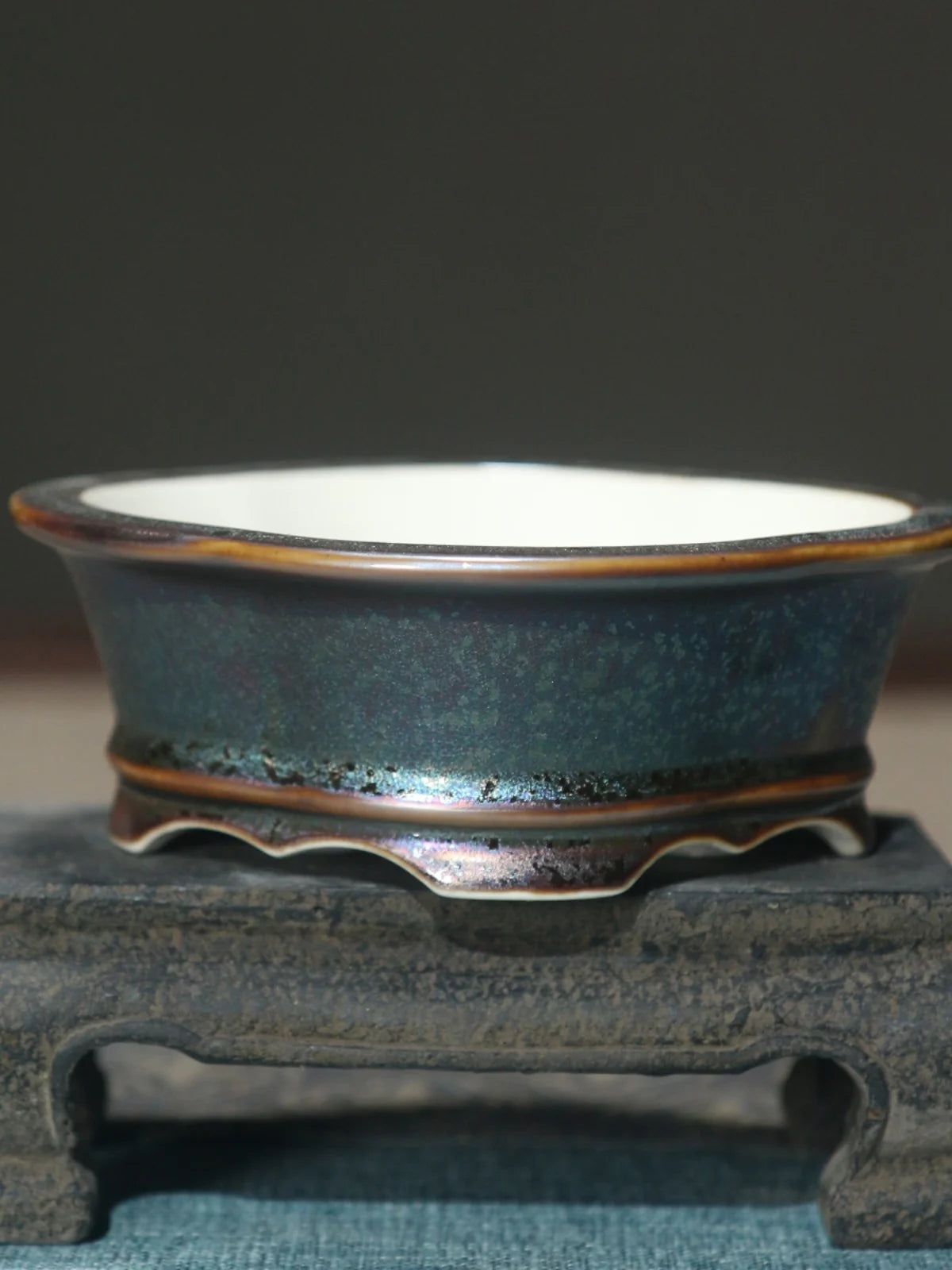 Creative Purple Sand Flower Pot Glazed Ceramic Bonsai Pot Small Flower Pot Japanese Succulent Flower Pot Home Decoration